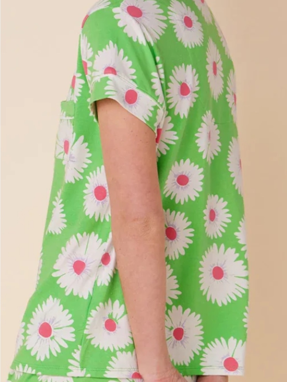 NWOT The Cat's Pajamas Green Daisy Pima Cotton Modal Pajama Pants Sz M